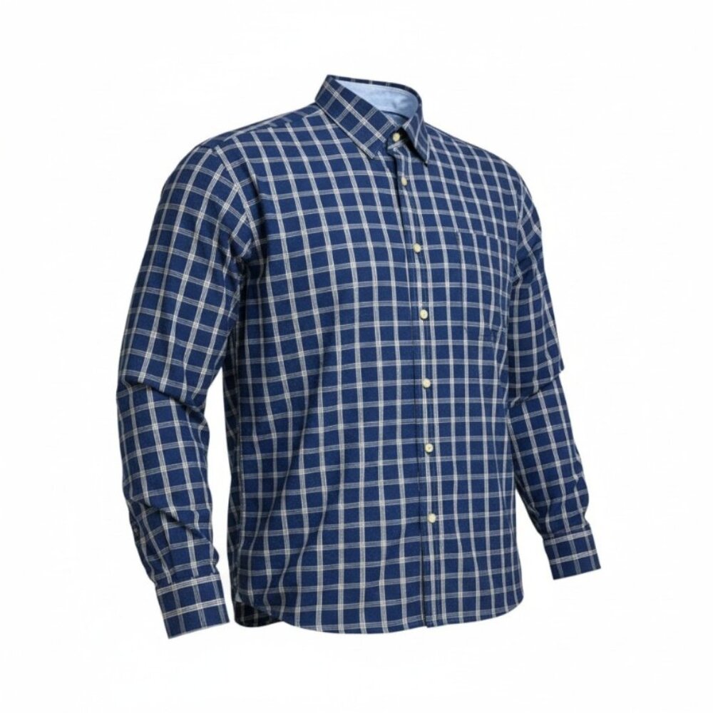 JOS. A. BANK 1905 Blue Green Navy White Plaid Cotton Casual Dress‎